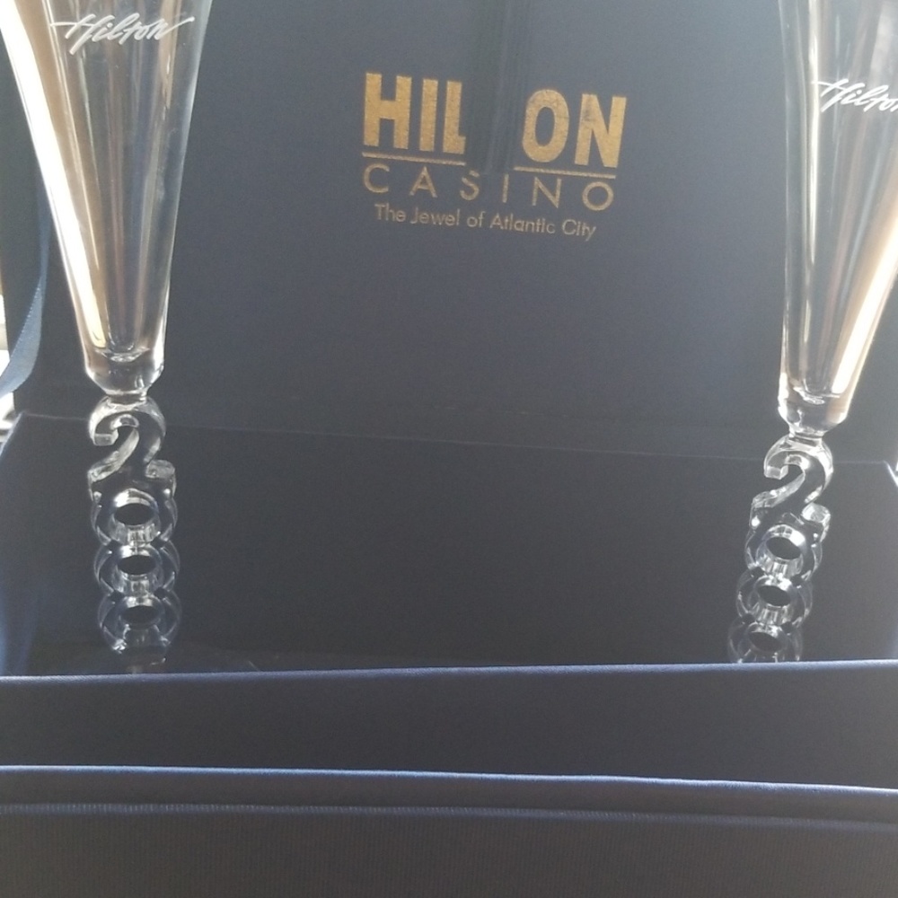 Two Millennium "2000" champagne flutes